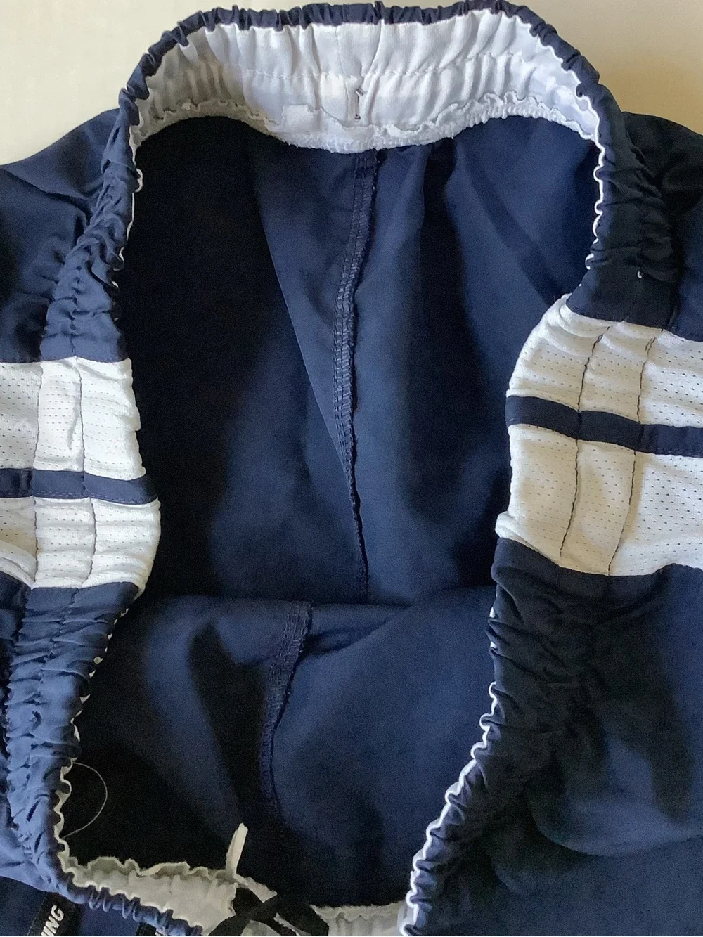 Nike Dri-FIT Navy Blue White Mesh Running Shorts Drawstring Women's XS/S